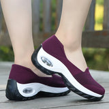 Platform Shoes Sneakers Women Running Breathable Mesh Slip-On Sports MartLion   