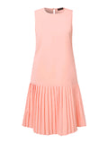 Summer Women Sleeveless Mini Dress Solid Pleated Short Dresses  Party MartLion Pink S 