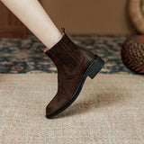 Autumn Women Boots Brown Chelsea Genuine Leather Shoes Winter Retro Leather Ladies MartLion   