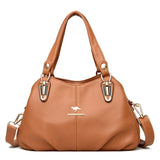 Luxury Soft Leather Handbags Designer Retro Crossbody Bags Women Large Capacity Ladies Shoulder Messenger Sac Mart Lion Yellow Brown NB82  
