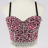 Women Bra Rhinestone Corset Party Clothes Lady Push Up Bra Woman Tops Clothing Gothic Shaper Vintage Bra Underwear MartLion 9-red M 