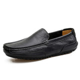 Men's Casual Leather Shoes Summer Luxury Brand Loafers Moccasins Hollow Out Breathable Slip on Driving Mart Lion black 38 