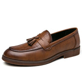 Slip On Men's Loafers Microfiber Leather Dress Shoes Formal Footwear Mart Lion Brown 38 