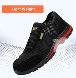 summer work shoes with protection security men's breathable safety lightweight work with steel toe work sneakers MartLion   