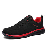 Light Men Sneakers Breathable Mesh Casual Shoes Men Summer Sport Shoes MartLion Black red 47 