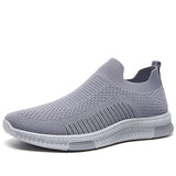 Men's Sport Shoes Lightweight Running Athletic Casual Breathable Walking Knit Slip On Sneakers Mart Lion Gray 39 