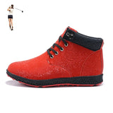 Women Winter Outdoor Golf Boots High Ankle Lady Golfer Training Sport Shoes Professional Lady Golf Leather Boot MartLion Red 36 