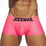 Classic Men's Underwear Sporty Breathable Mesh Boxer Briefs Transparent Underpants Gay Sissy Shorts MartLion 465pink XXL 