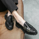 Men's formal shoes Split leather dress Slip loafers Elegant Social Mart Lion   
