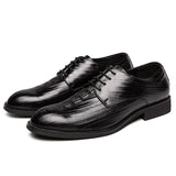 Men's Shoes Split Leather Dress Oxfords British Lace Up Formal Footwear Mart Lion   