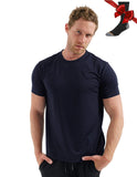 100% Merino Wool T Shirt Men's Base Layer Merino T shirt 180G Everyday Undershirt Wicking Breathable Anti-Odor + Hiking Socks MartLion Black Navy USA Size XS 