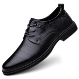 100% Genuine Leather shoes Men's Leisure Dress Elegant Sapato social masculino Lace Up Formal Oxfords Mart Lion Black 6.5 