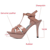 Summer Women's Sandals Buckle Leather Open Toe Elegant Shoes Party Wedding MartLion   