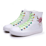 Casual Canvas Shoes Inner Zippered Rubber High Top Small White Trendy Women's Sneakers MartLion WhiteYellow increase 35 