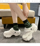 Thick Bottom Height Increase Women Cotton Slippers Padded Anti-skid Snow Boots Warm Lightweight Casual Shoes MartLion - Mart Lion
