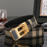 Belt Men's B Letter Automatic Buckle 3.5cm Wide Leather Casual Belt for jeans Ceinture Homme MartLion   