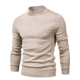 Winter Turtleneck Thick Men's Sweaters Casual Turtle Neck Solid Color Warm Slim Turtleneck Sweaters Pullover Mart Lion MD001-Khaki Size S 50-55kg 