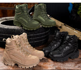 Fujeak Winter Men's Combat Military Boots Non-slip Motorcycle Tactical Outdoor Winter Hiking Mart Lion   