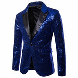 Gold Shiny Men's Jackets Sequins Stylish Dj Club Graduation Solid Suit Stage Party Wedding Outwear Clothes blazers MartLion