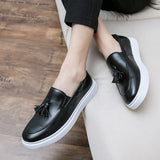 Flat Sole Leather casual shoes men's Slip loafers Leisure Spring Footwear Mart Lion   