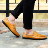 Genuine Leather Men's Casual Shoes Luxury Loafers Moccasins Breathable Slip on Driving MartLion   