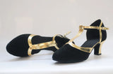 Buckskin Latin Dance Shoes for Women's Baotou Indoor Soft Sole 5.5cm Heel Jazz Dancing Sandals Party Ballroom Performance MartLion   