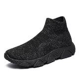 Men's Sneakers Summer Casual Running Shoes Slip-on Walking Socks Design Jogging Vulcanize MartLion 8023-2 All Black 39 