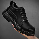 Leather Men Boots Cow Leather Upper Durable Sole Lace up Winter Boots Leisure Outdoor Shoes For Man MartLion