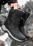 Winter Men's Boots Warm Plush Long  Waterproof Outdoor Sneakers High Top Non-slip Snow Hombre Fur Leisure Shoes MartLion   