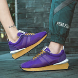 Purple Men's Chunky Sneakers Couple Casual Sneakers Hip hop Streetwear Platform Shoes Breathable Mesh Sports Mart Lion   