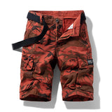 Camouflage Tactical Cargo Shorts Men Khaki Jogger Military Cargo Shorts Men Cotton Casual Loose Camo Men Shorts MartLion Red 29 55-60KG 