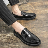  Men's Loafers White Dress Office Wedding Shoes Black penny loafers Casual Mart Lion - Mart Lion