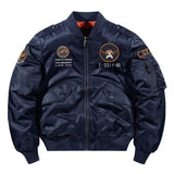 Autumn Winter Bomber Jacket Men's Air Force MA 1 TANK Embroidery Military Baseball Coat Thick Warm Tooling Tactical Pilot Outwear MartLion Navy  1 M 