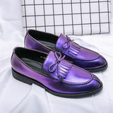 Tassel Men's Oxfords Dress Shoes Bow Formal Casual Footwear Slip On Party Pointed Toe Mart Lion   