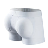Men's Underwear Boxer Mesh Padded Underwear with Hip Pads Men's Boxers Butt Padded Elastic Enhancement MartLion JM464White L 