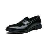 Men's Suede Loafers Casual Shoes Designer Patchwork Suede Dress MartLion Black 41 