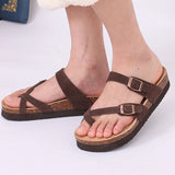 Summer Women's Platform Cork Sandals Deep Sole Mules Clogs Sandals with Arch Support Strap Adjustable Buckle MartLion   