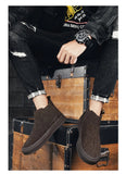  Winter Classic Men's Chelsea Boots Suede Leather Ankle Slip-on High top Shoes Men Para Hombre MartLion - Mart Lion