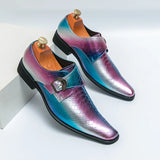 Luxury Brand Men's Shiny Leather Shoes Square Toe Banquet Dress High-end Red Business Shoes Non Slip MartLion   