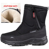 Men's Boots Winter Shoes Warm Snow Mid-calf Warm Thick Plush Winter Women Cotton MartLion men black 36 