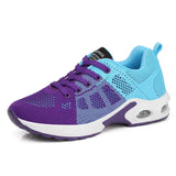 Women Running Shoes Breathable Casual Outdoor Light Weight Sports Casual Walking Sneakers MartLion Blue Purple 2 37 