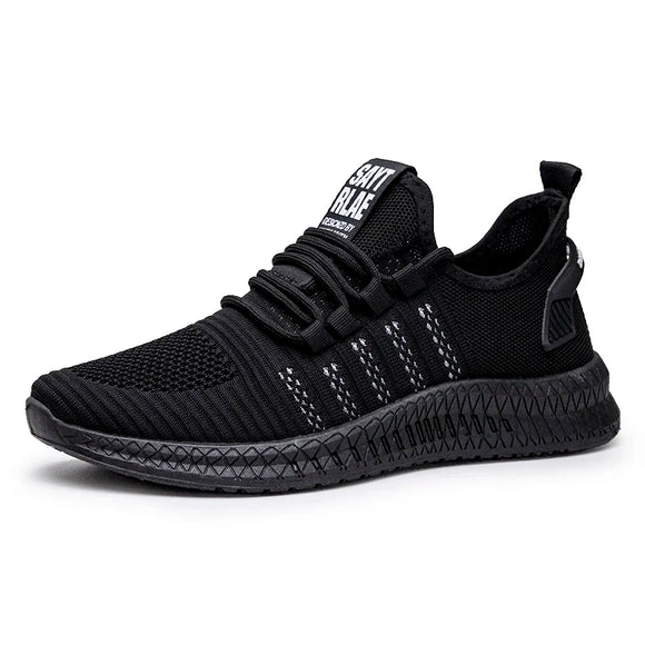 Sneakers Lightweight Men's Casual Shoes Breathable Footwear Lace Up Walking Athletic Shoes Black MartLion Black-White 36 