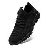 Men's Casual Sport Shoes Light Sneakers White Outdoor Breathable Mesh Black Running Athletic Jogging Tennis Mart Lion 46 Black 