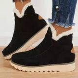 Winter Boots with Plush Women In Anti Slip Platform Wedges Warm Shoes Fur Snow Ankle Mart Lion Black 35 