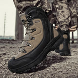 Men Leather Boots Mens Desert Waterproof Work Safety Shoes Climbing Hiking Ankle Men Outdoor Boots MartLion