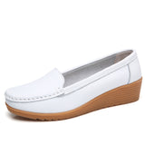 Summer Soft Single Lazy Shoes Women's Round Toe Flats Ladies Casual Loafers Mart Lion white 35 