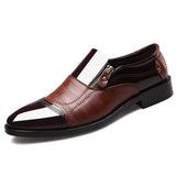 Black Formal Shoes Men's Loafers Wedding Dress Patent Leather Oxford Leather Moccasins MartLion Brown 38 