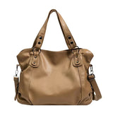 Black Shoulder Bags Women Large Capacity Casual Tote Female Pu Leather Hobos Crossbody Bag  Simple Handbag Mart Lion Khaki  