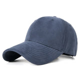 XXL Brushed Big Head Winter Men Baseball Caps Large Size Cotton Hard Lined MartLion DEEP BLUE 56-59 cm