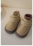 Spring Winter Baby Diamond Checkered Bread Shoes Boys Warm Velvets Inside Cotton Boots Girls Retro Princess Short MartLion   